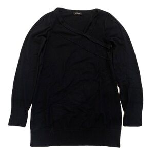 💜 Eclipse Black Crossover V-Neck Long Sleeve Sweater - Women's M